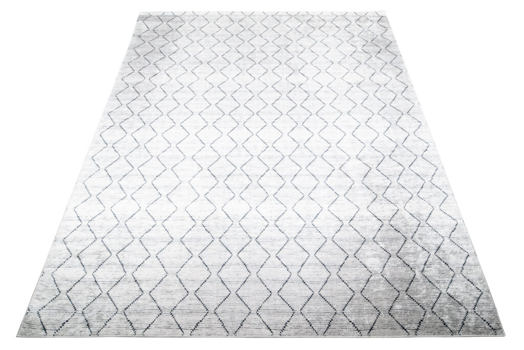 Alfombra Toscana Geométrica Gris Zigzag Azul Marino