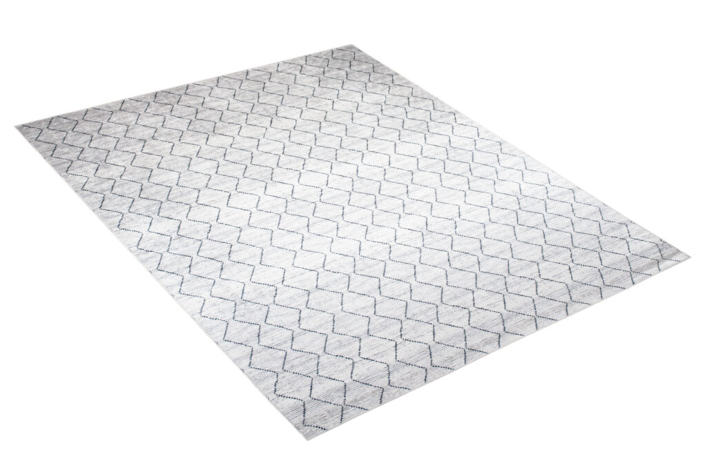 Alfombra Toscana Geométrica Gris Zigzag Azul Marino