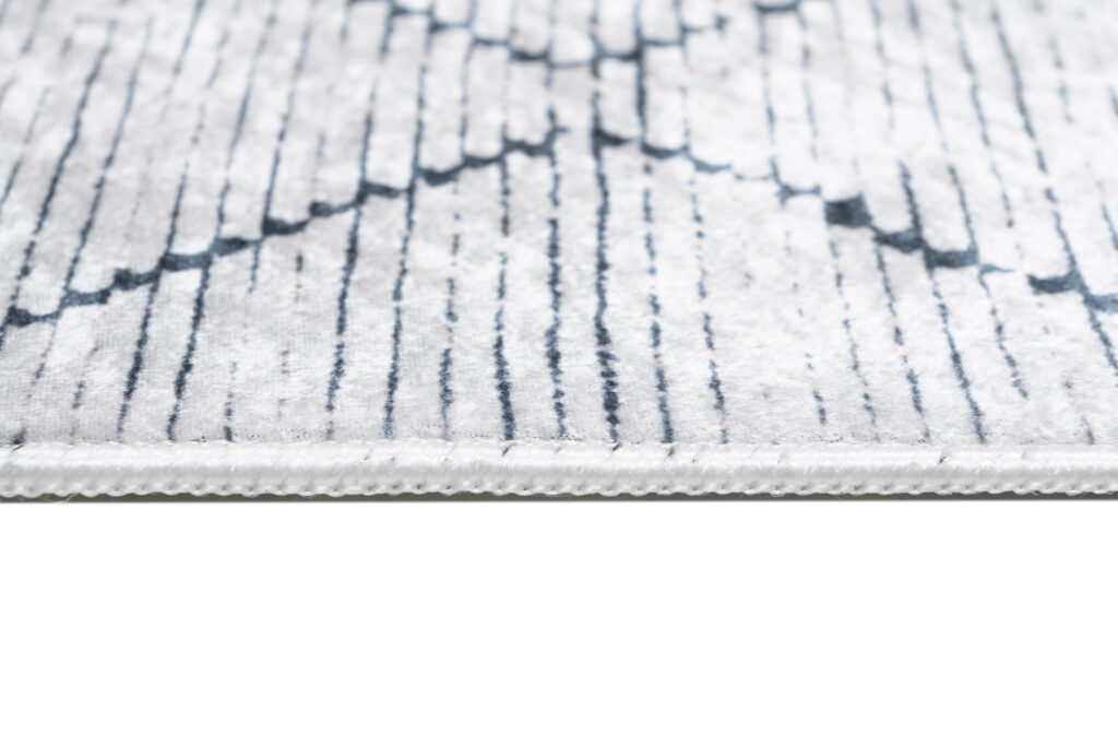 Alfombra Toscana Geométrica Gris Zigzag Azul Marino