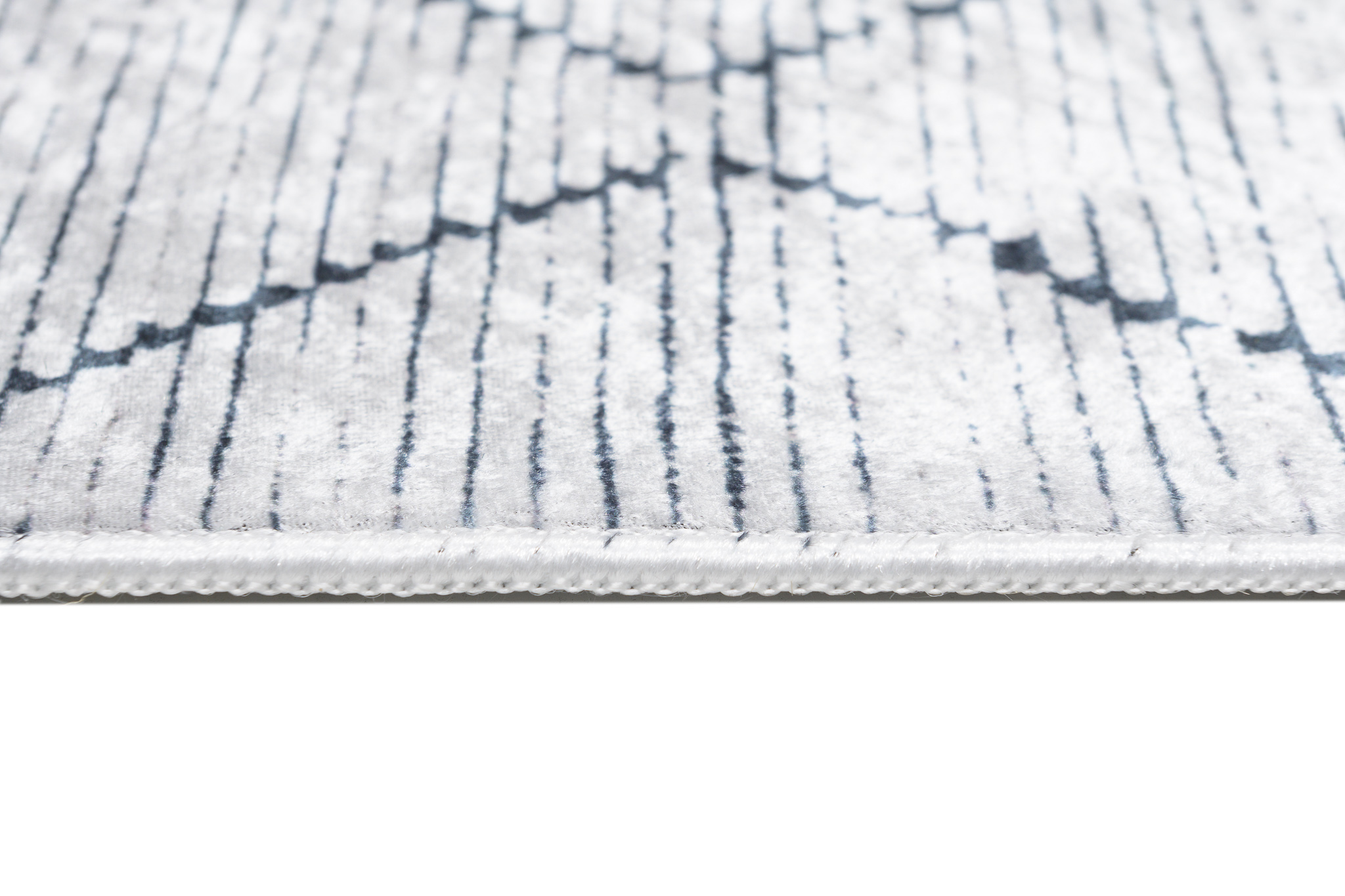 Alfombra Toscana Geométrica Gris Zigzag Azul Marino