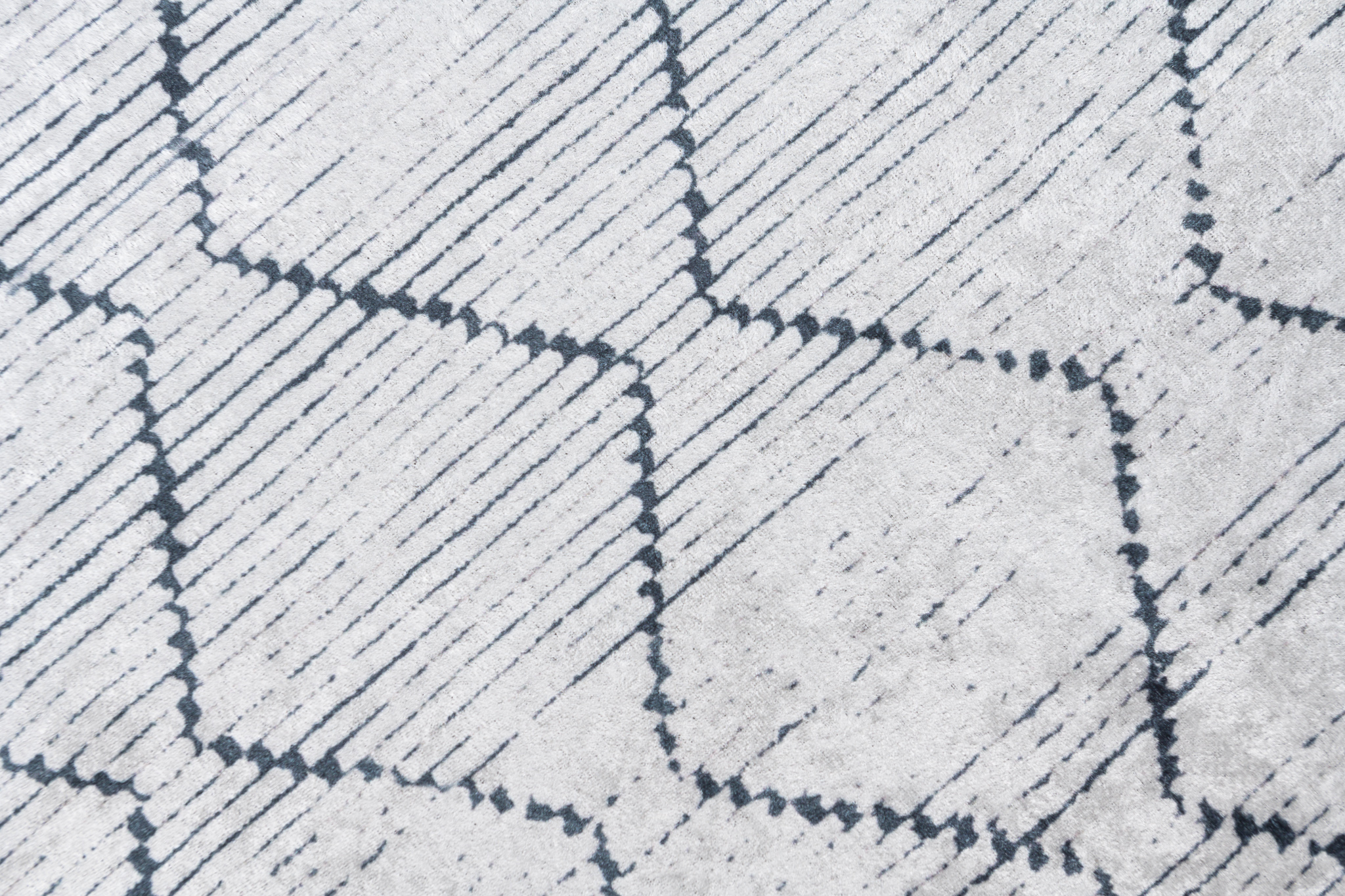 Alfombra Toscana Geométrica Gris Zigzag Azul Marino