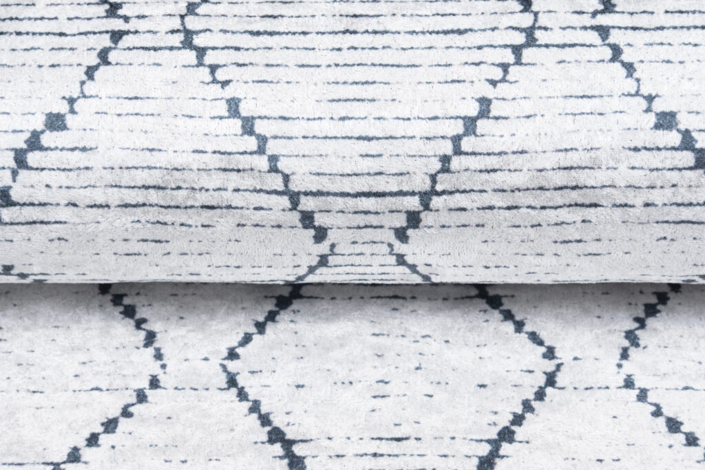 Alfombra Toscana Geométrica Gris Zigzag Azul Marino