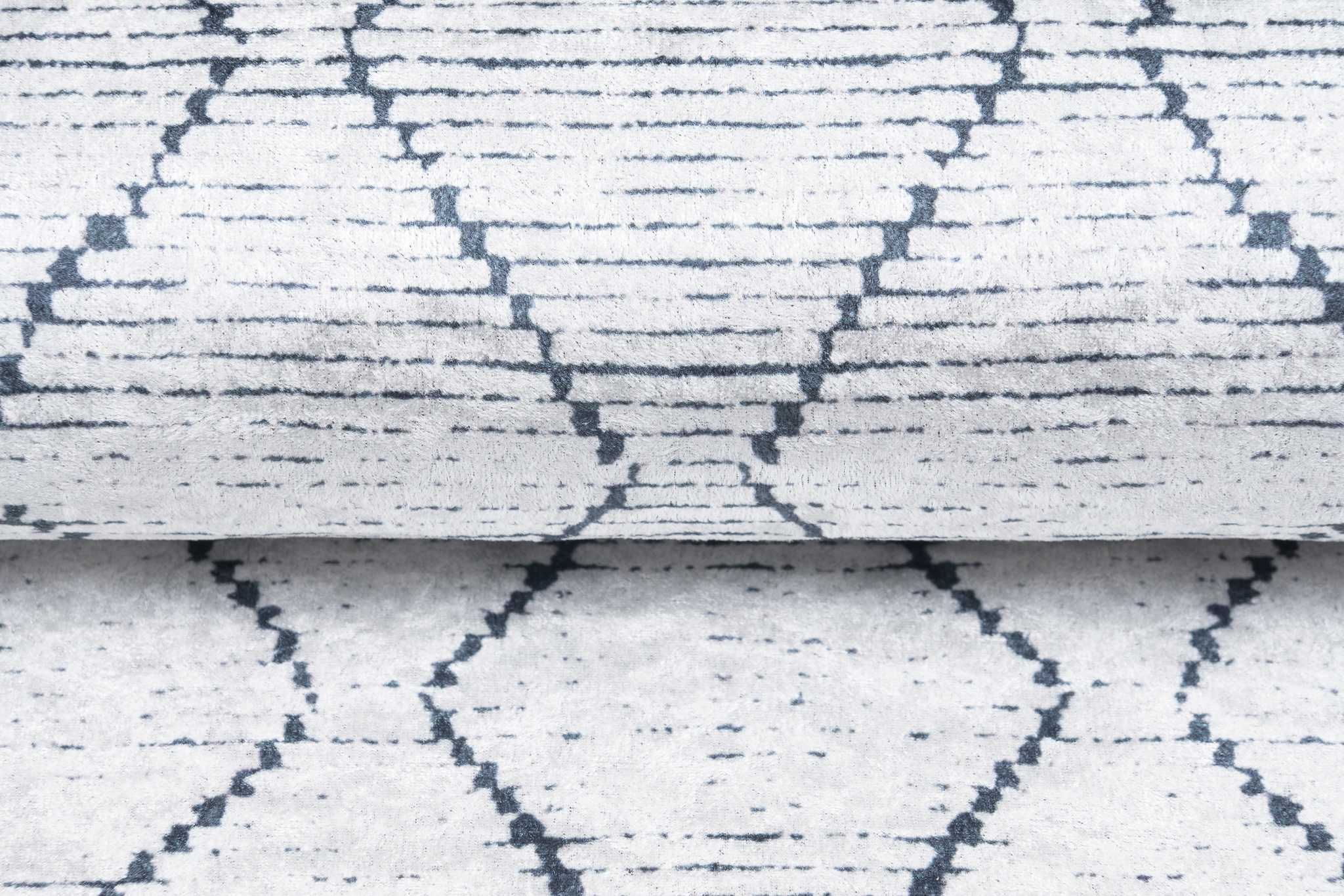Alfombra Toscana Geométrica Gris Zigzag Azul Marino