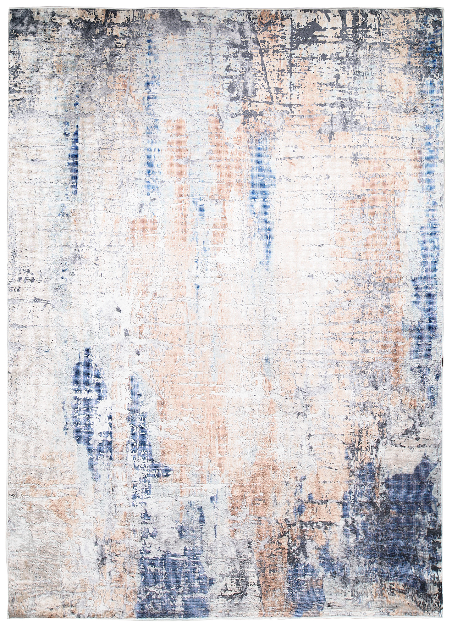 Alfombra Toscana Abstracta Azul Marino Cobre