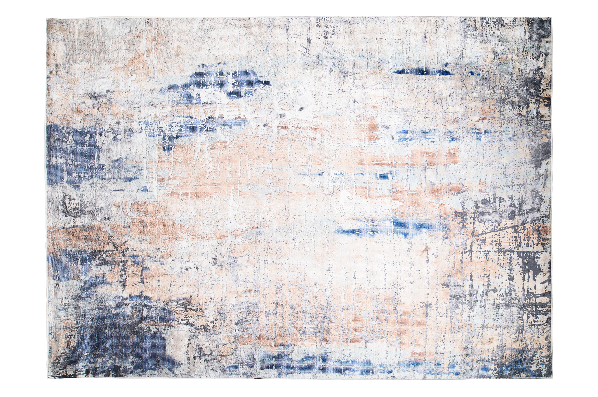 Alfombra Toscana Abstracta Azul Marino Cobre