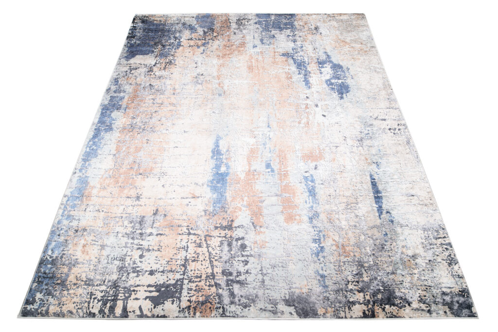Alfombra Toscana Abstracta Azul Marino Cobre