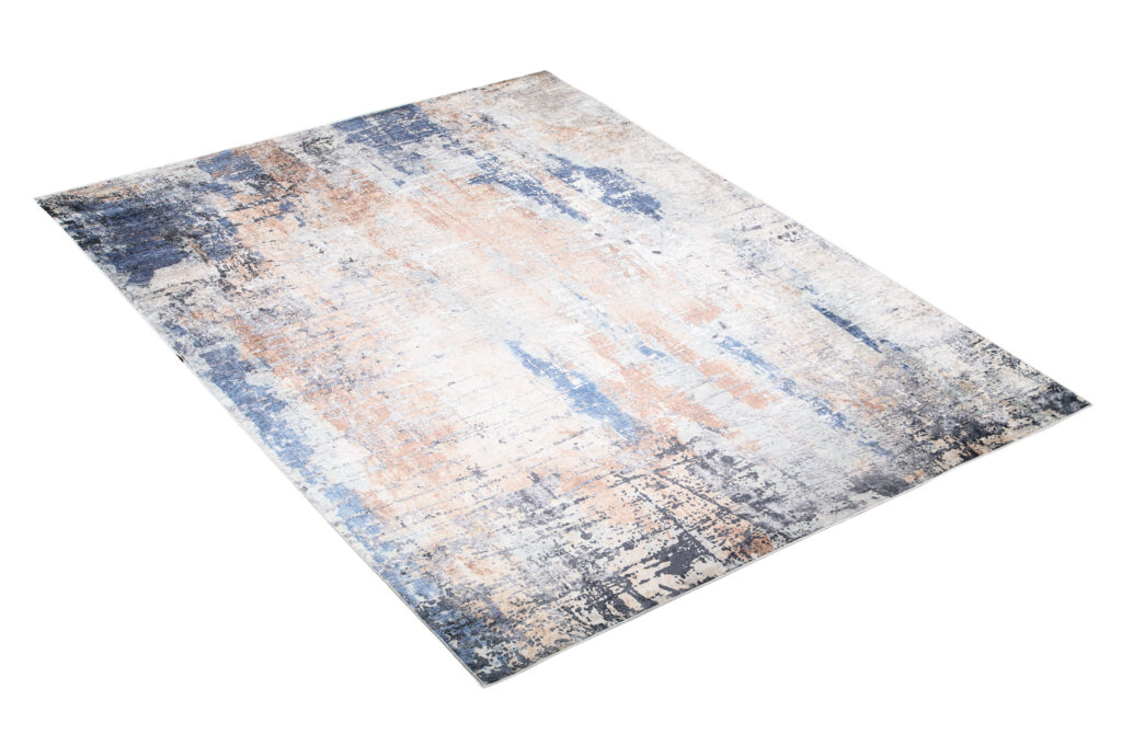 Alfombra Toscana Abstracta Azul Marino Cobre