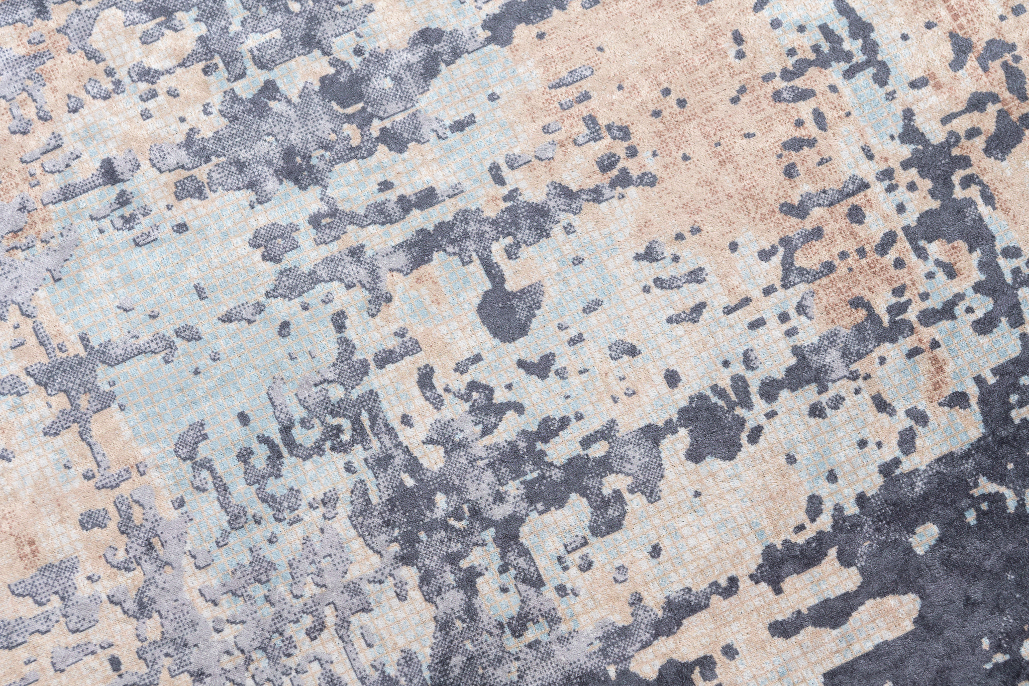 Alfombra Toscana Abstracta Azul Marino Cobre