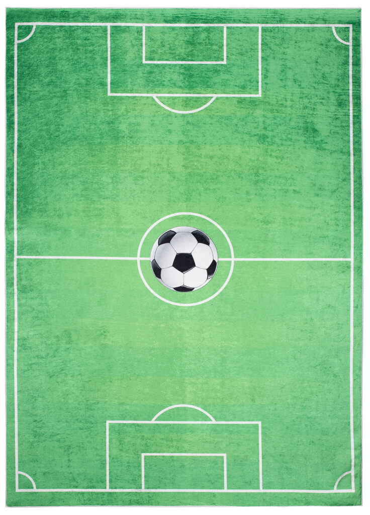 Alfombra Infantil Emma Verde Campo de Fútbol Antideslizante