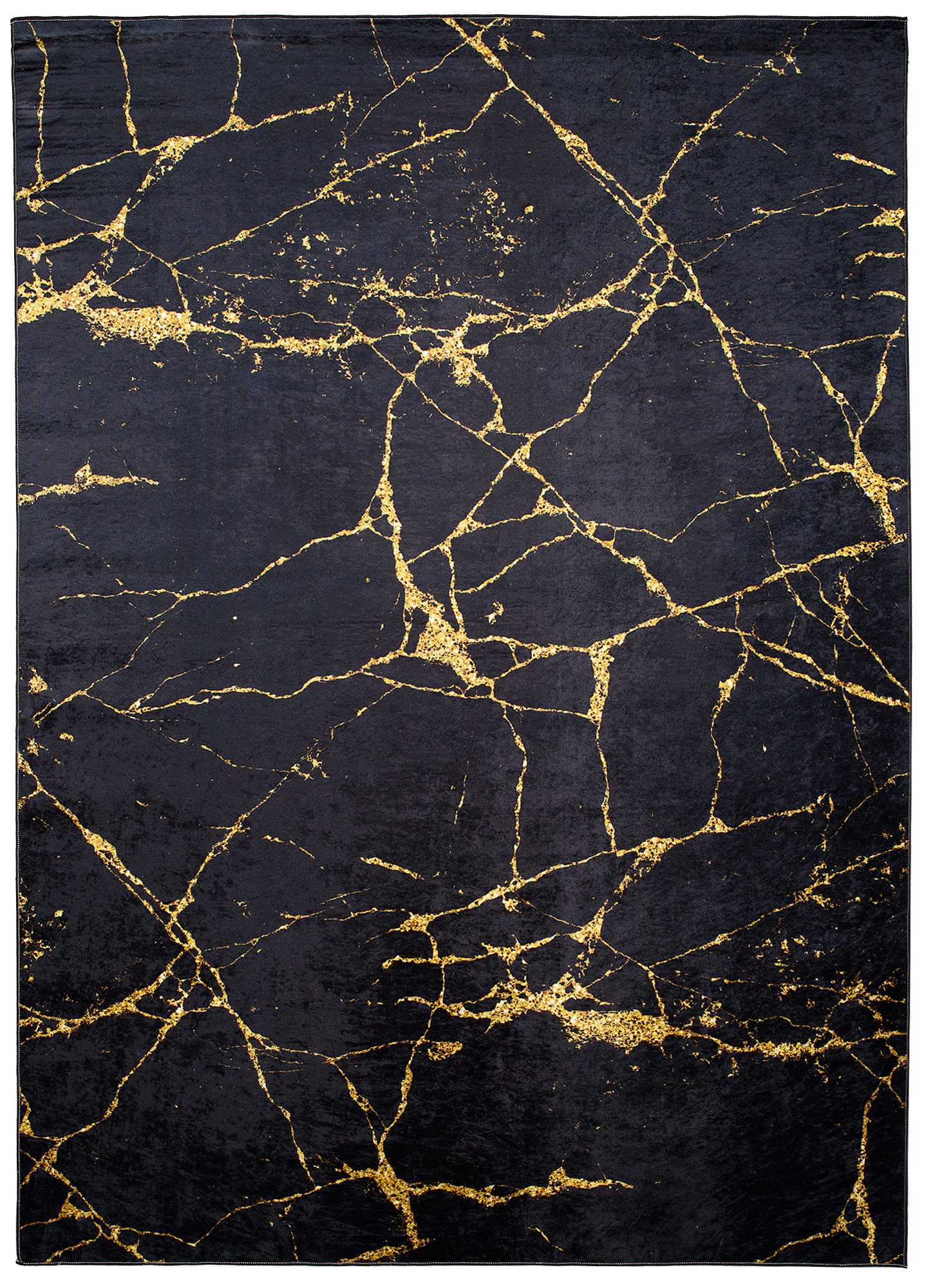 Alfombra Toscana Glamour Negro Dorado Mármol