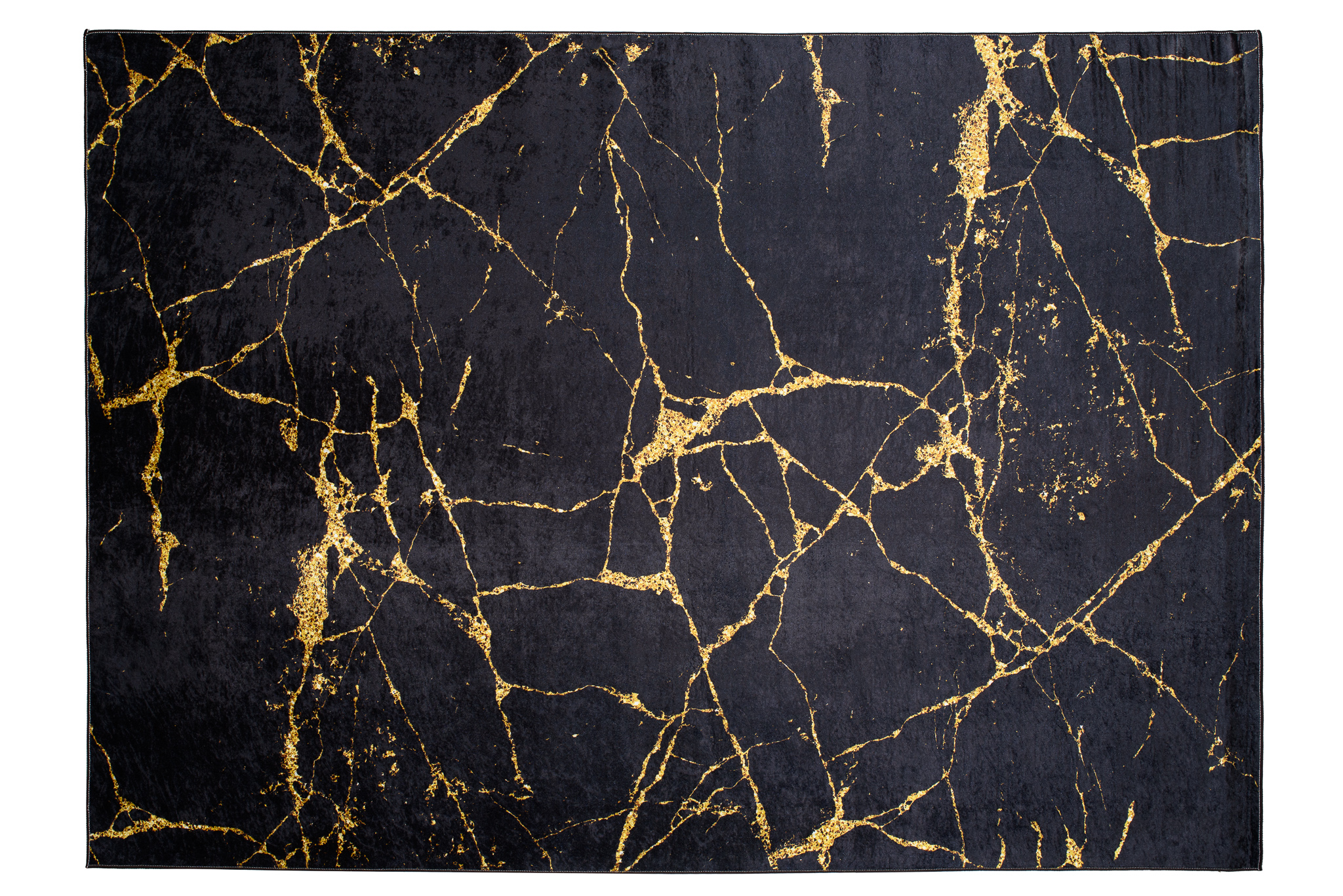 Alfombra Toscana Glamour Negro Dorado Mármol