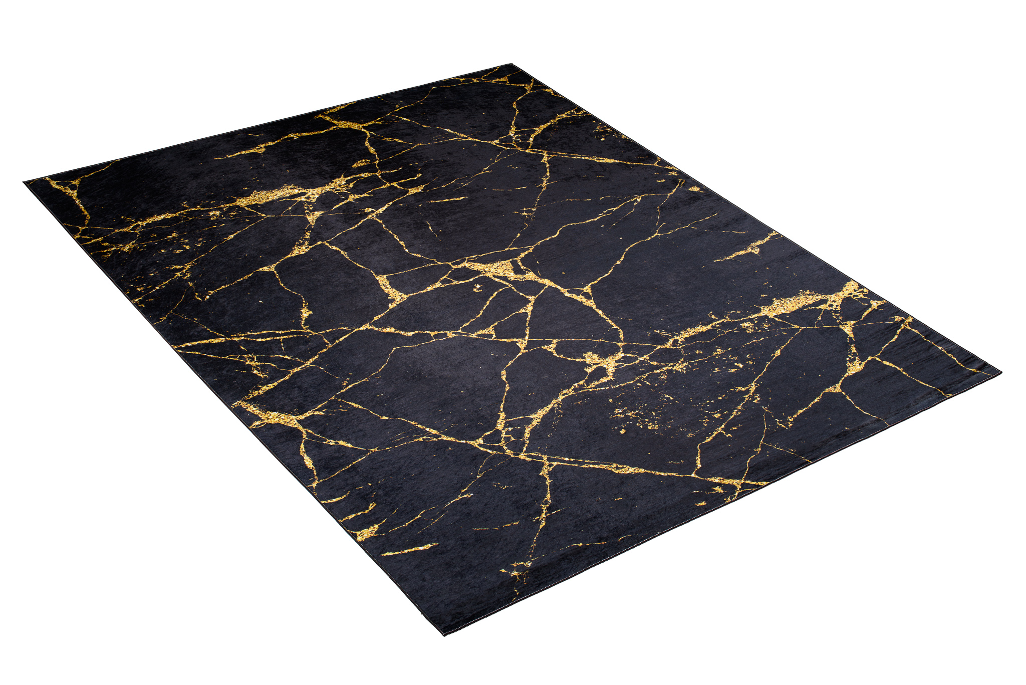 Alfombra Toscana Glamour Negro Dorado Mármol