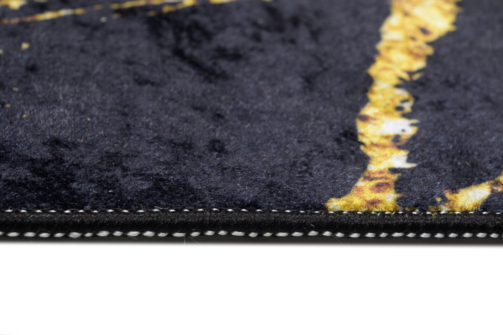 Alfombra Toscana Glamour Negro Dorado Mármol