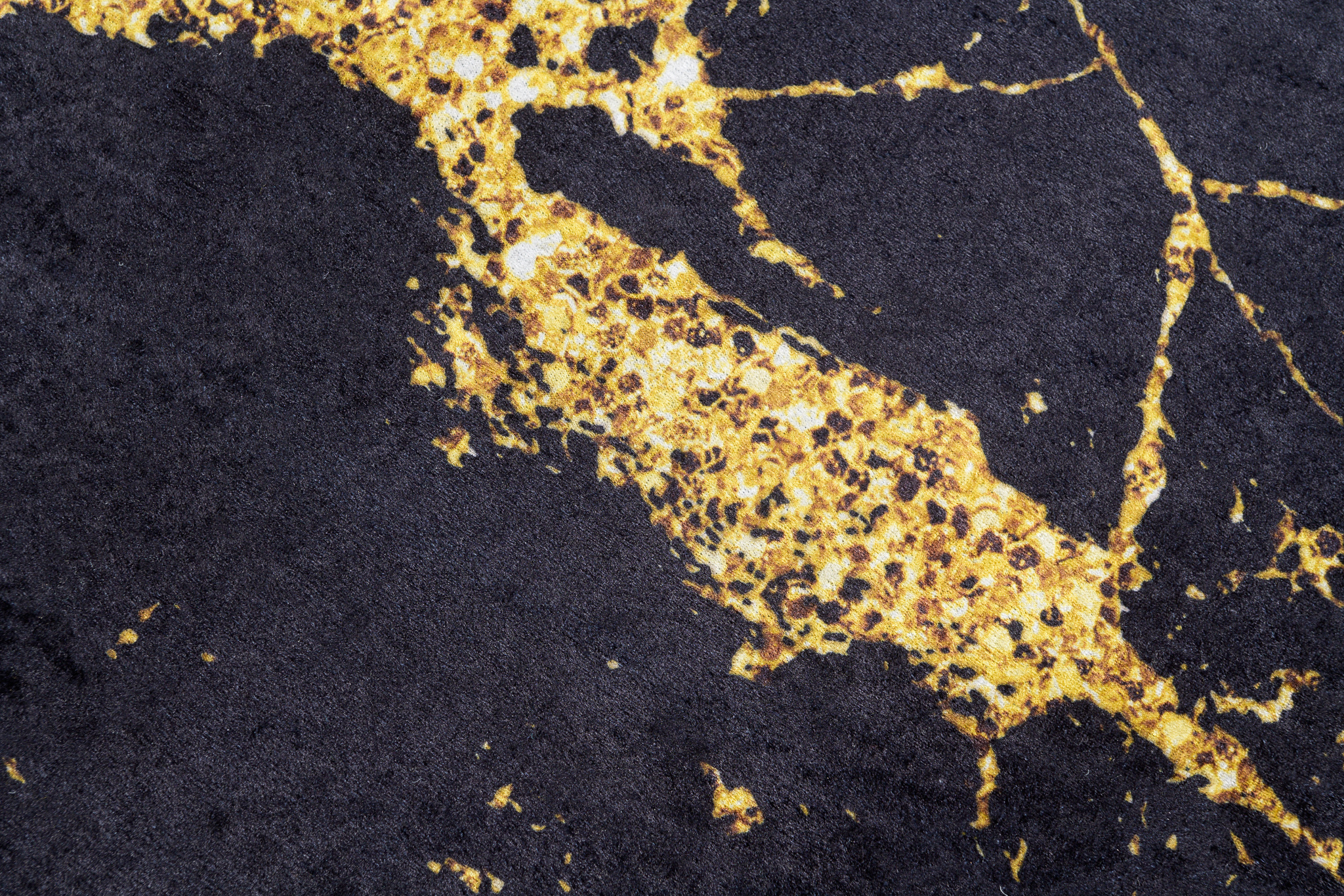 Alfombra Toscana Glamour Negro Dorado Mármol