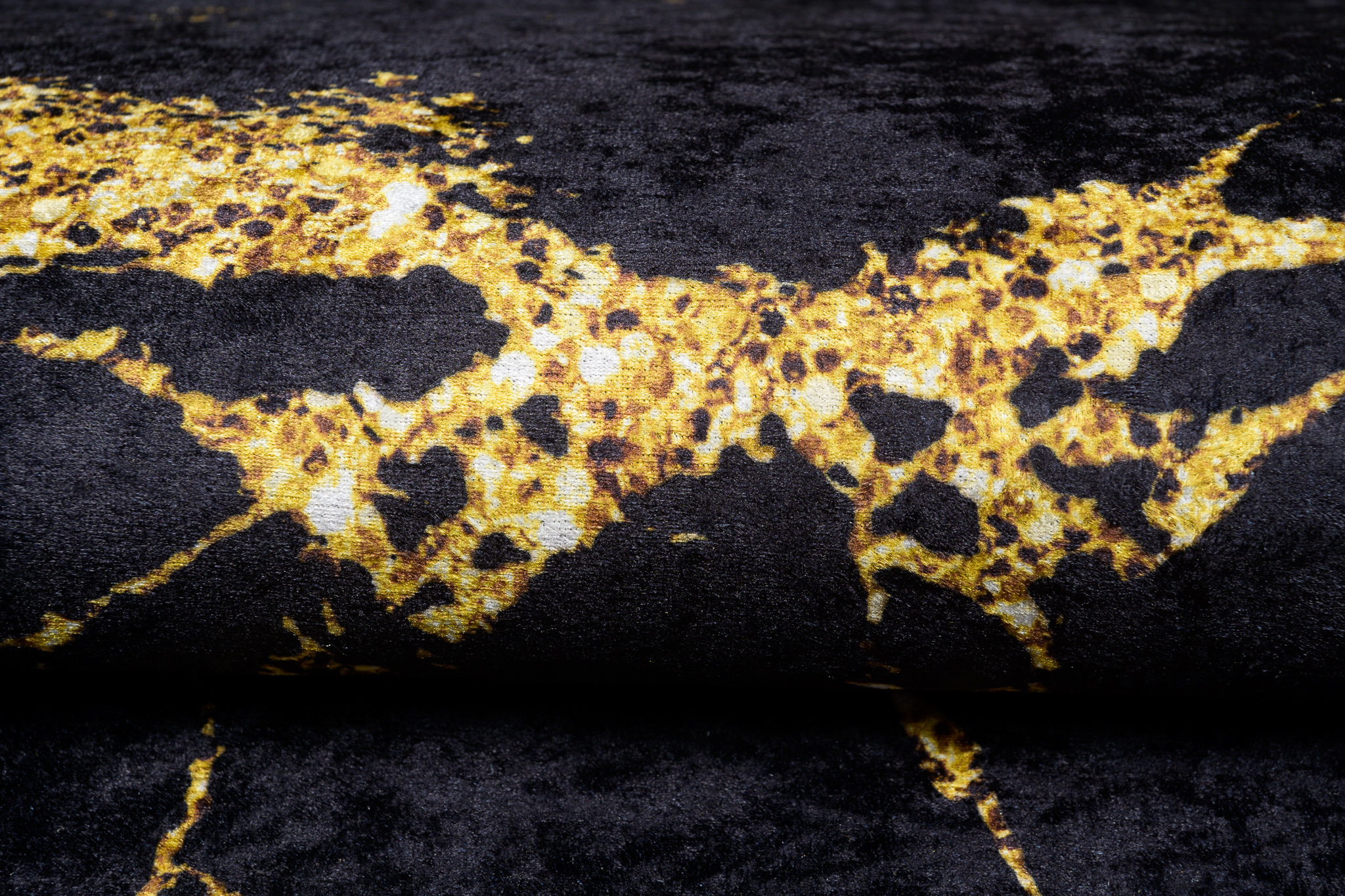 Alfombra Toscana Glamour Negro Dorado Mármol