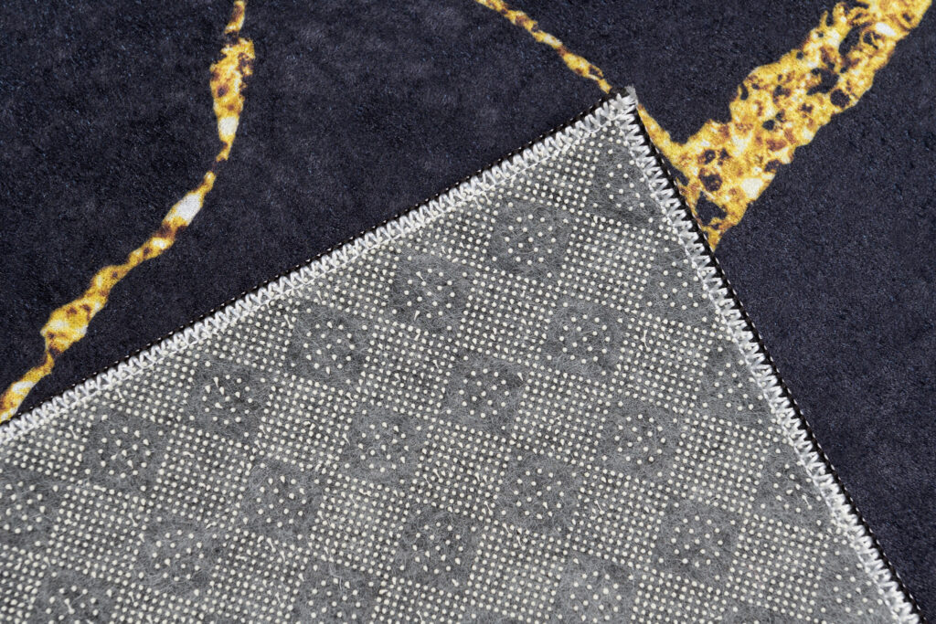 Alfombra Toscana Glamour Negro Dorado Mármol