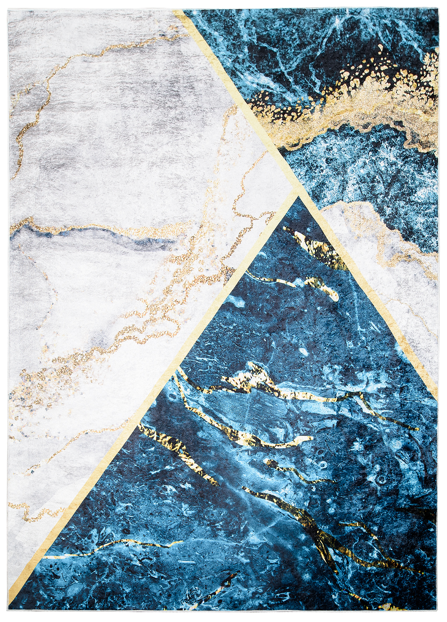 Alfombra Toscana Azul Gris Dorado Mármol