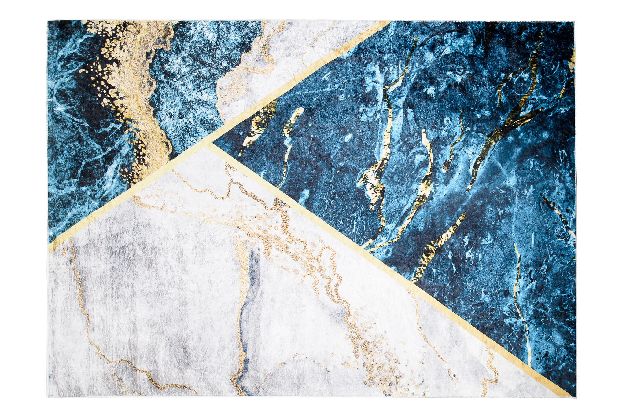 Alfombra Toscana Azul Gris Dorado Mármol