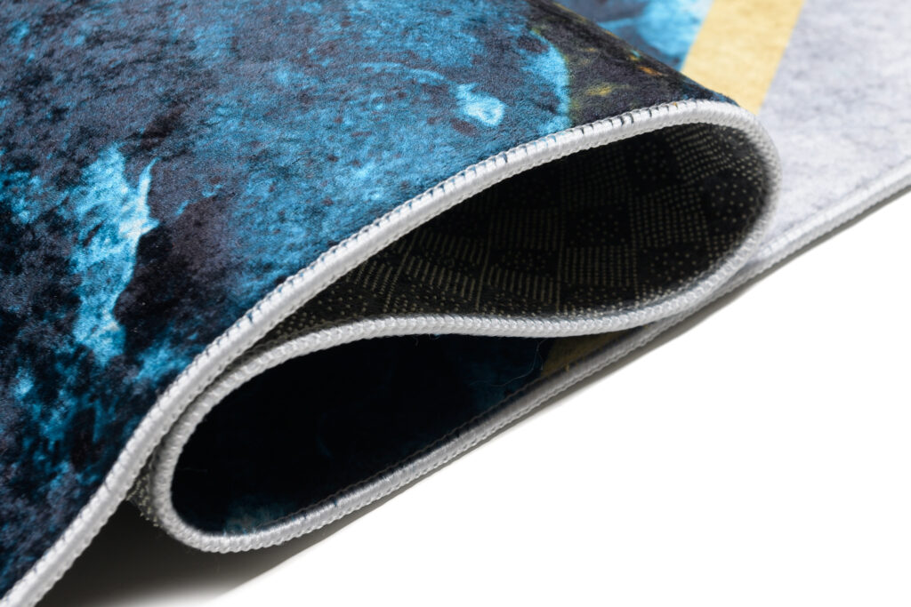 Alfombra Toscana Azul Gris Dorado Mármol