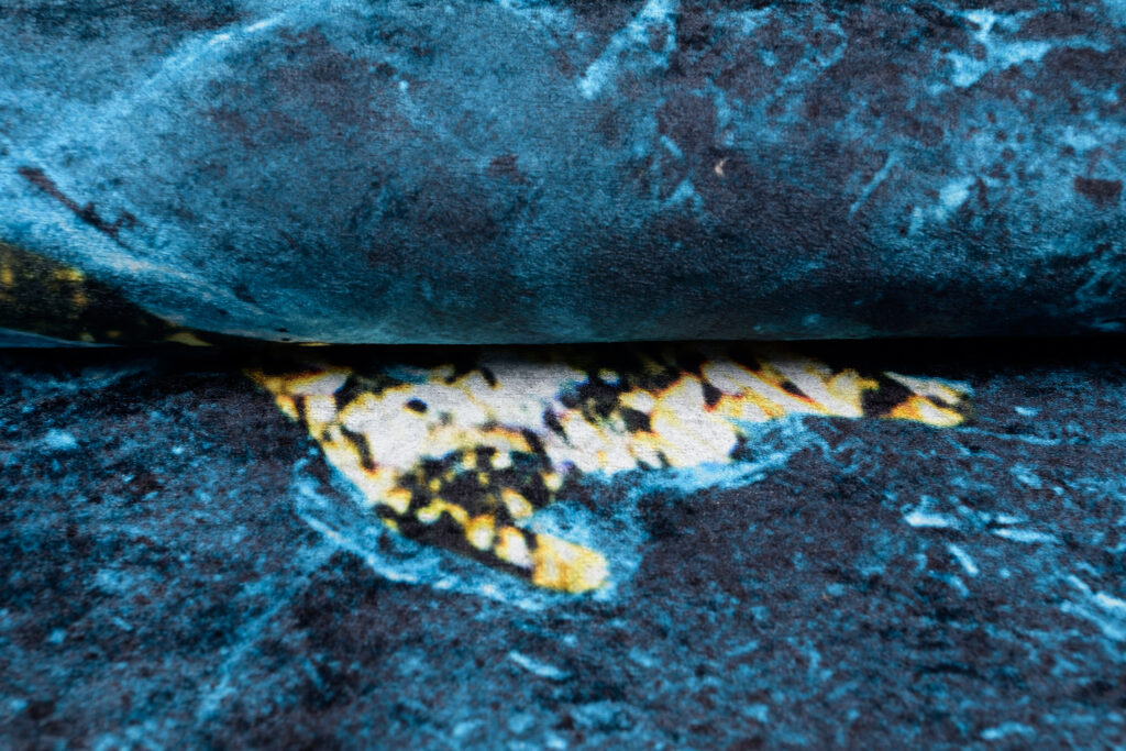 Alfombra Toscana Azul Gris Dorado Mármol