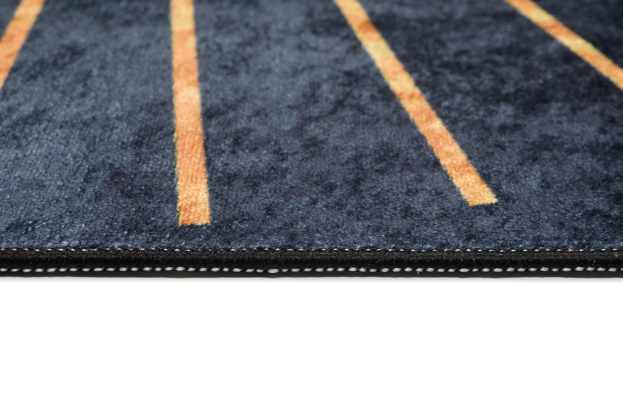 Alfombra Toscana Gris Rayos Dorados Antideslizante