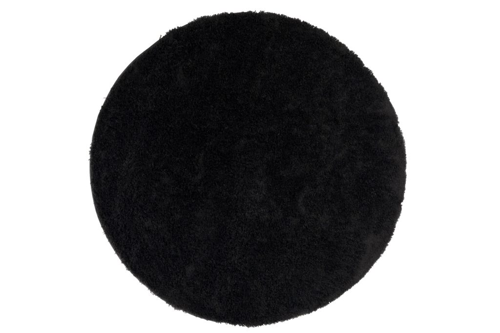 Alfombra Essence Redonda Shaggy Unicolor Negro