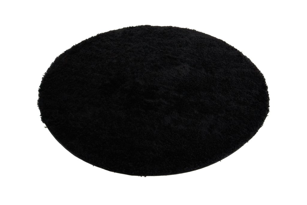 Alfombra Essence Redonda Shaggy Unicolor Negro