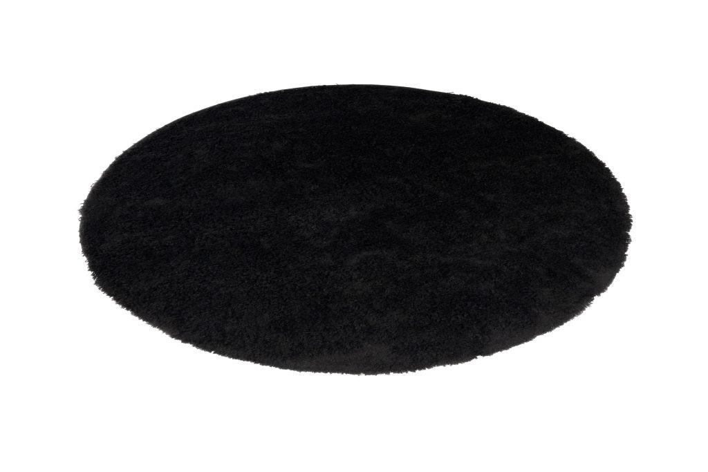 Alfombra Essence Redonda Shaggy Unicolor Negro