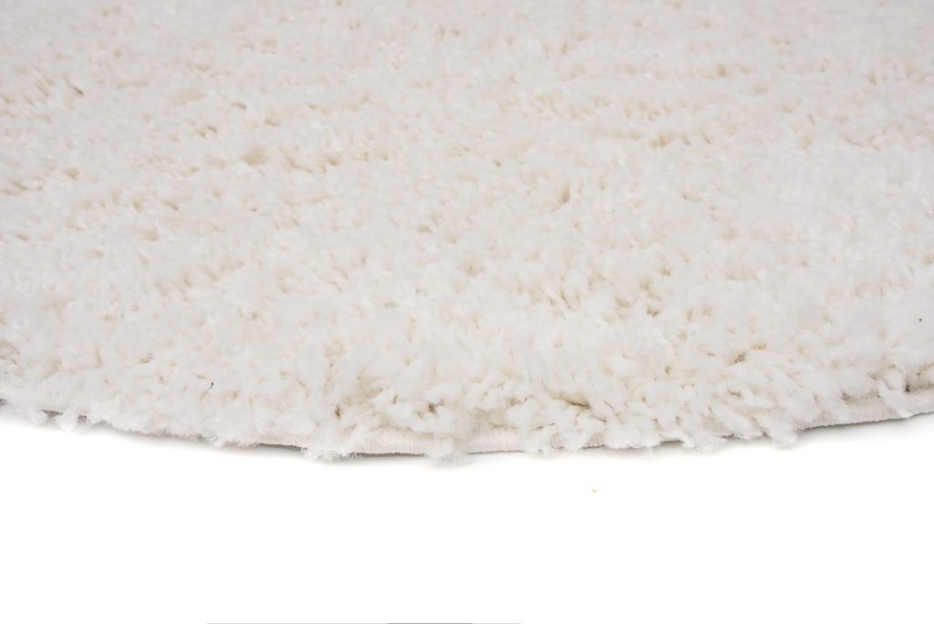 Alfombra Essence Redonda Shaggy Unicolor Crema