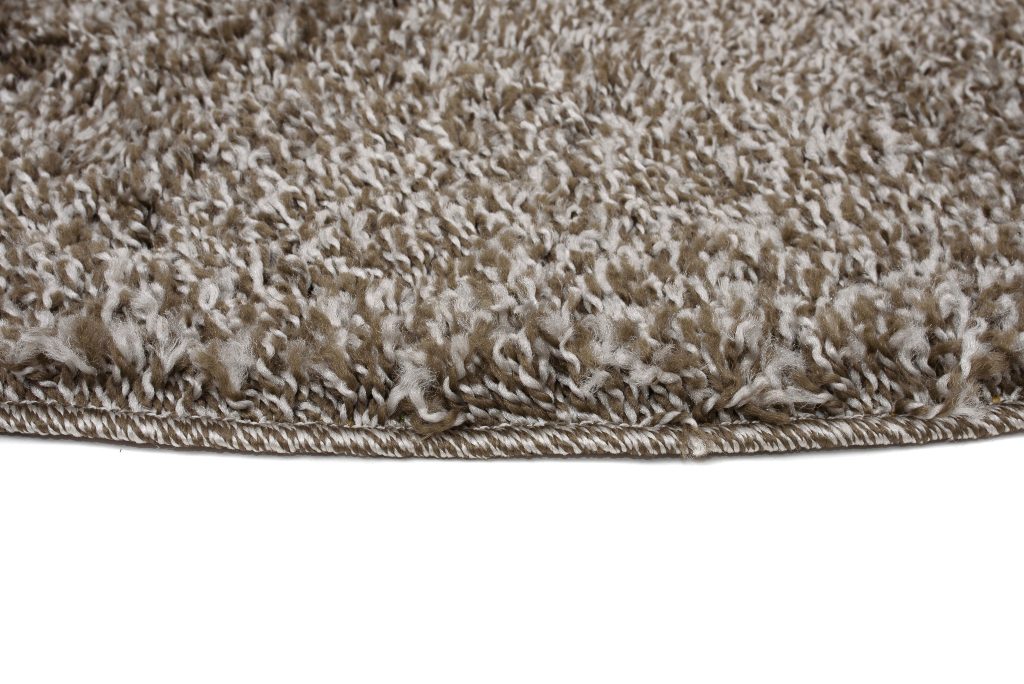 Alfombra Essence Redonda Shaggy Unicolor Taupe Gris Melange