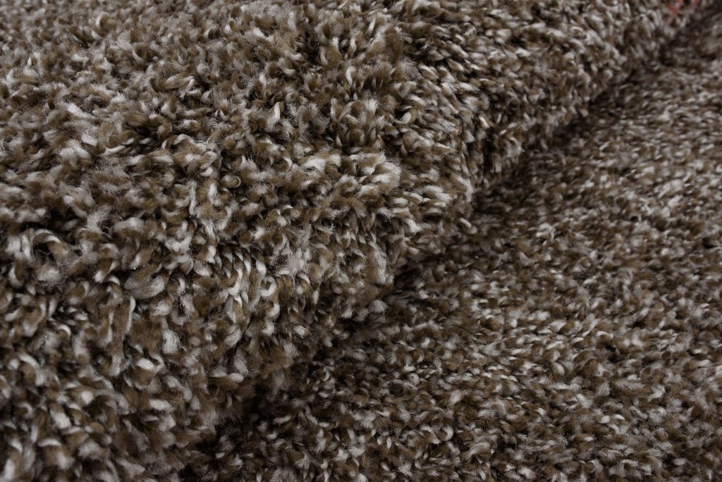 Alfombra Essence Redonda Shaggy Unicolor Taupe Gris Melange