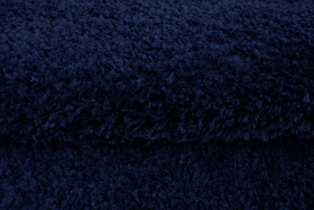 Alfombra Essence Redonda Shaggy Unicolor Azul Marino