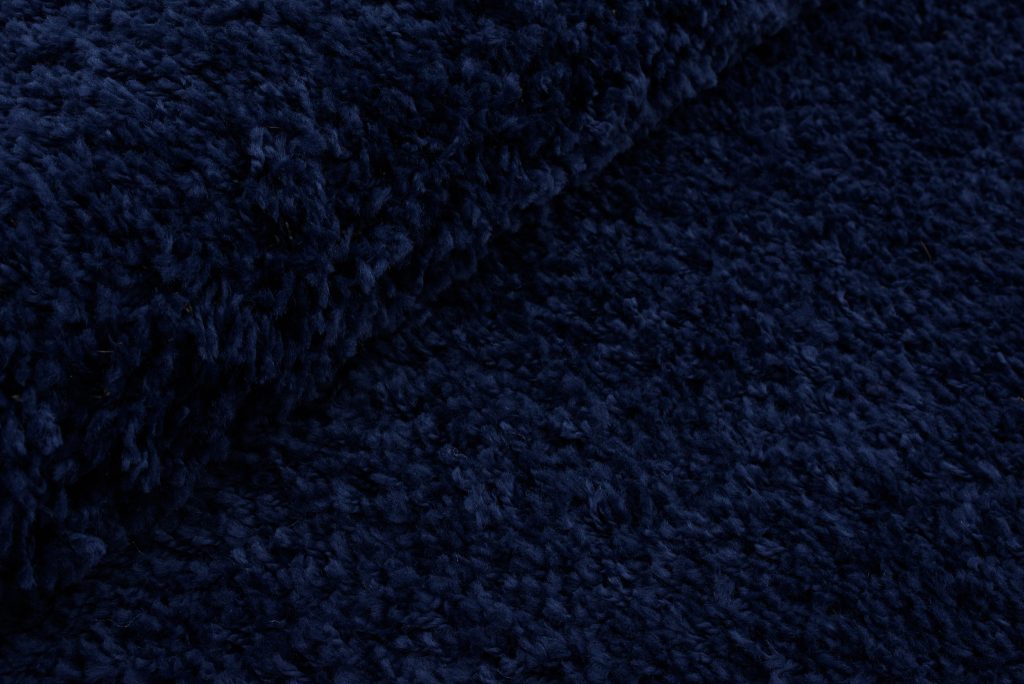 Alfombra Essence Redonda Shaggy Unicolor Azul Marino