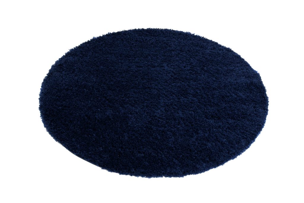Alfombra Essence Redonda Shaggy Unicolor Azul Marino