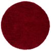 Alfombra Essence Redonda Shaggy Unicolor Rojo