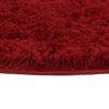 Alfombra Essence Redonda Shaggy Unicolor Rojo