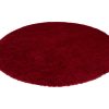 Alfombra Essence Redonda Shaggy Unicolor Rojo
