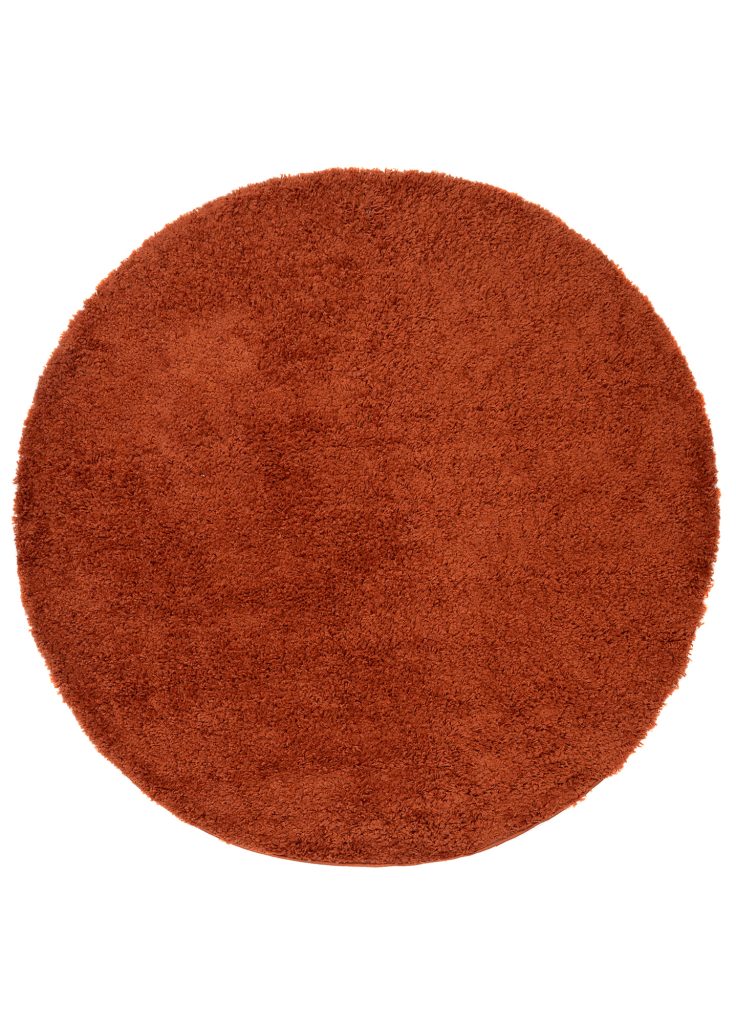 Alfombra Essence Redonda Shaggy Unicolor Terracota
