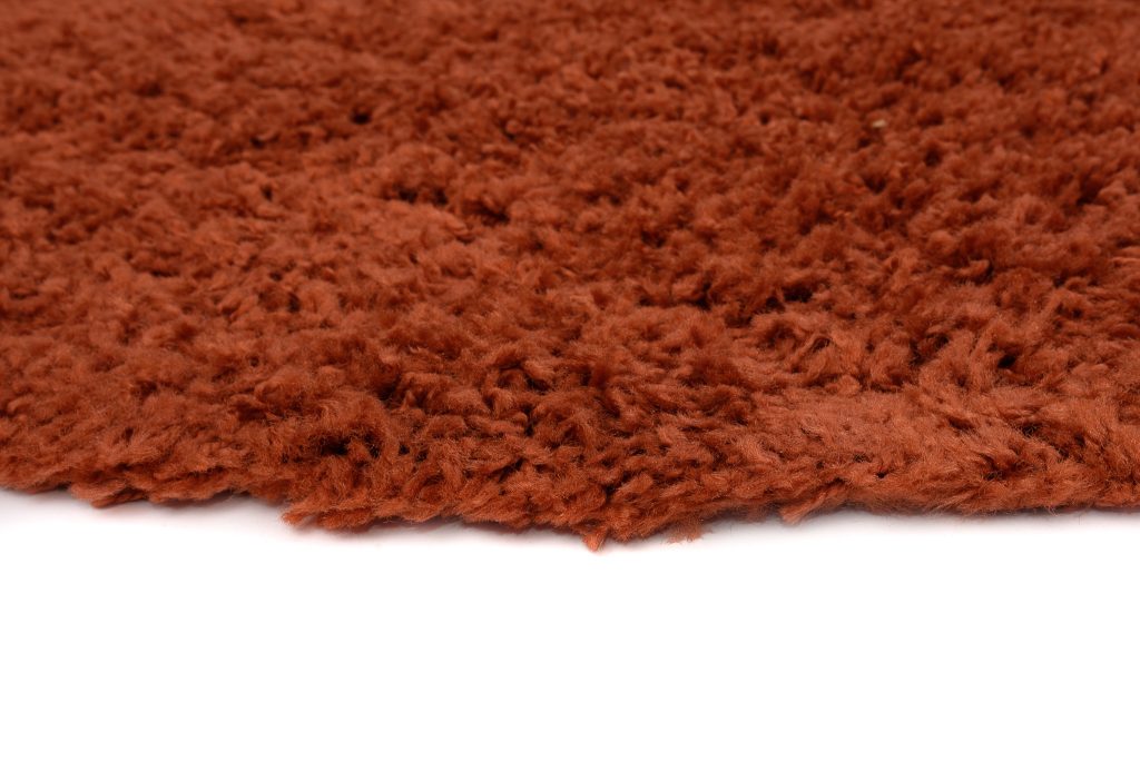Alfombra Essence Redonda Shaggy Unicolor Terracota