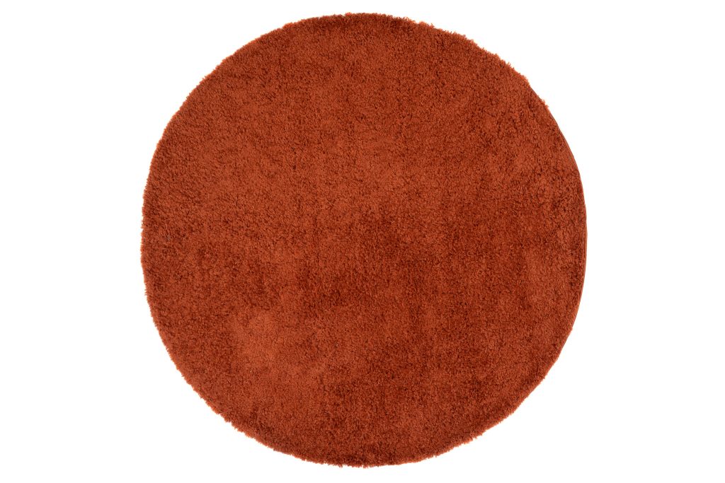 Alfombra Essence Redonda Shaggy Unicolor Terracota