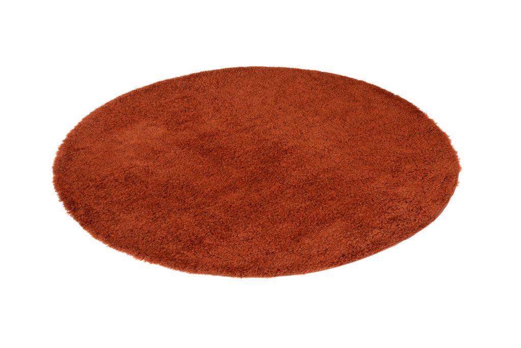 Alfombra Essence Redonda Shaggy Unicolor Terracota