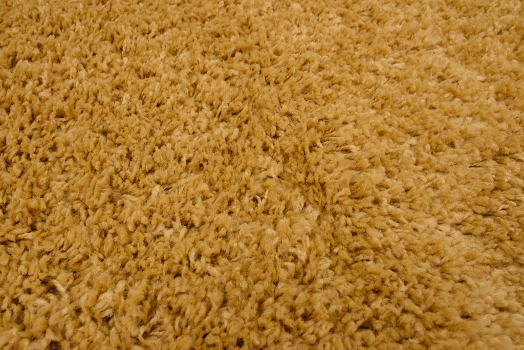 Alfombra Essence Redonda Shaggy Unicolor Mostaza