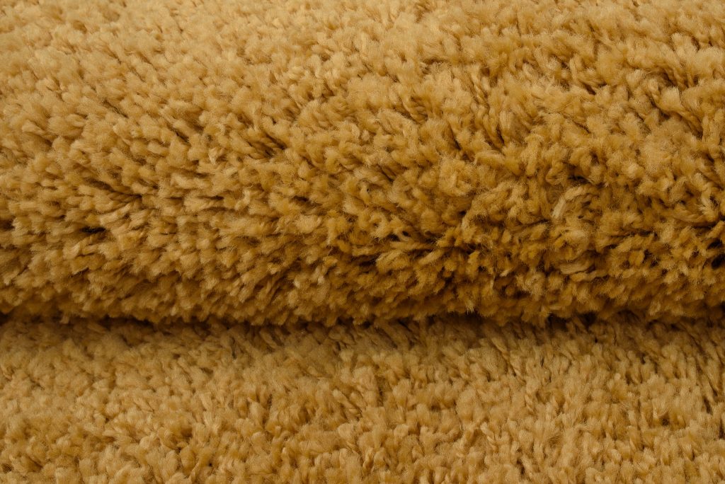 Alfombra Essence Redonda Shaggy Unicolor Mostaza