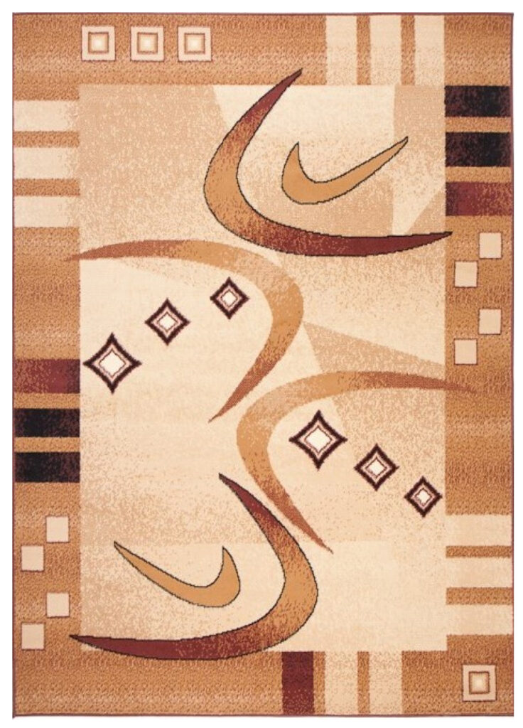 Alfombra Atlas Beige Marrón Geométrico Abstracto