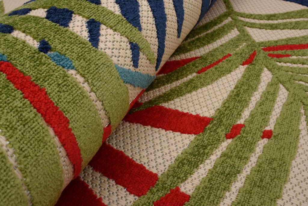 Alfombra Exterior Patio Multicolor Hojas