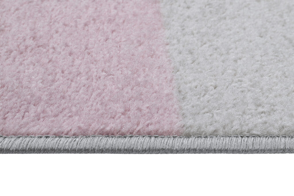 Alfombra Lazur Gris Rosa Geométrico Líneas