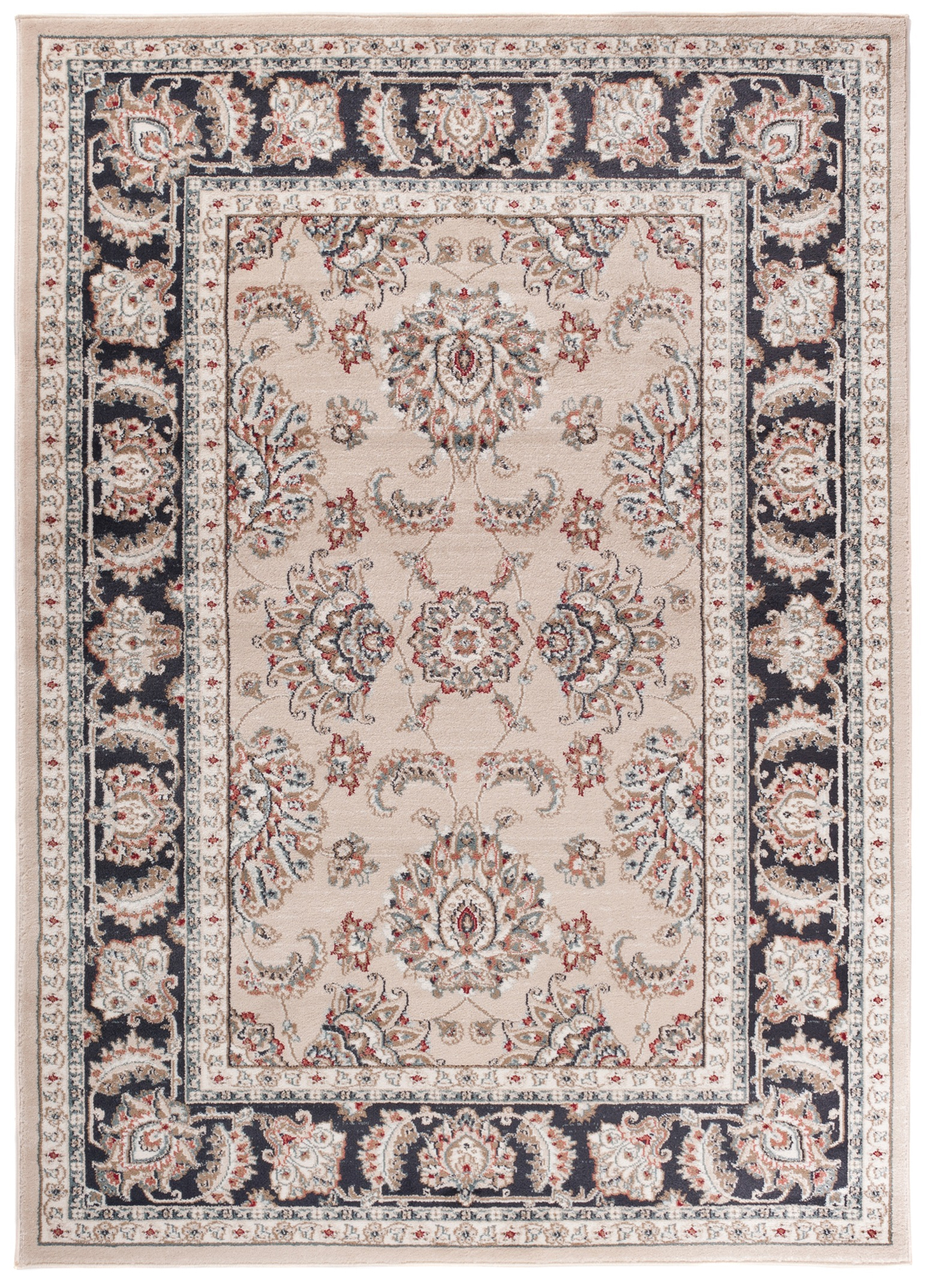 Alfombra Colorado Tradicional Beige Gris Rojo