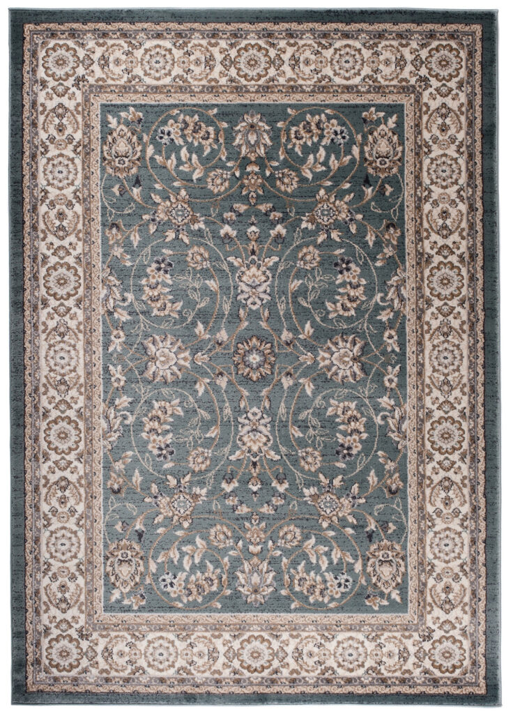 Alfombra Colorado Tradicional Azul Beige Floral