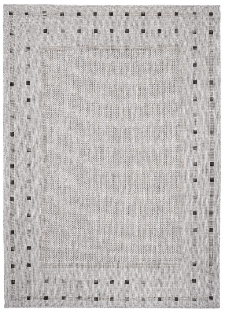 Alfombra Melissa Gris Borde Interior Exterior