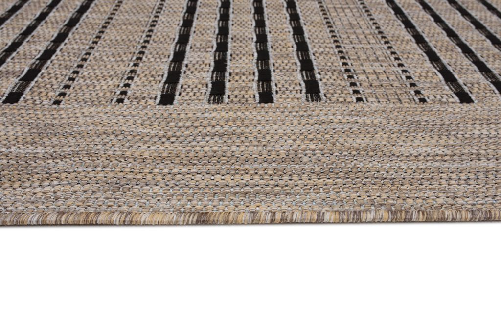 Alfombra Melissa Marrón Negro Rayas Interior Exterior